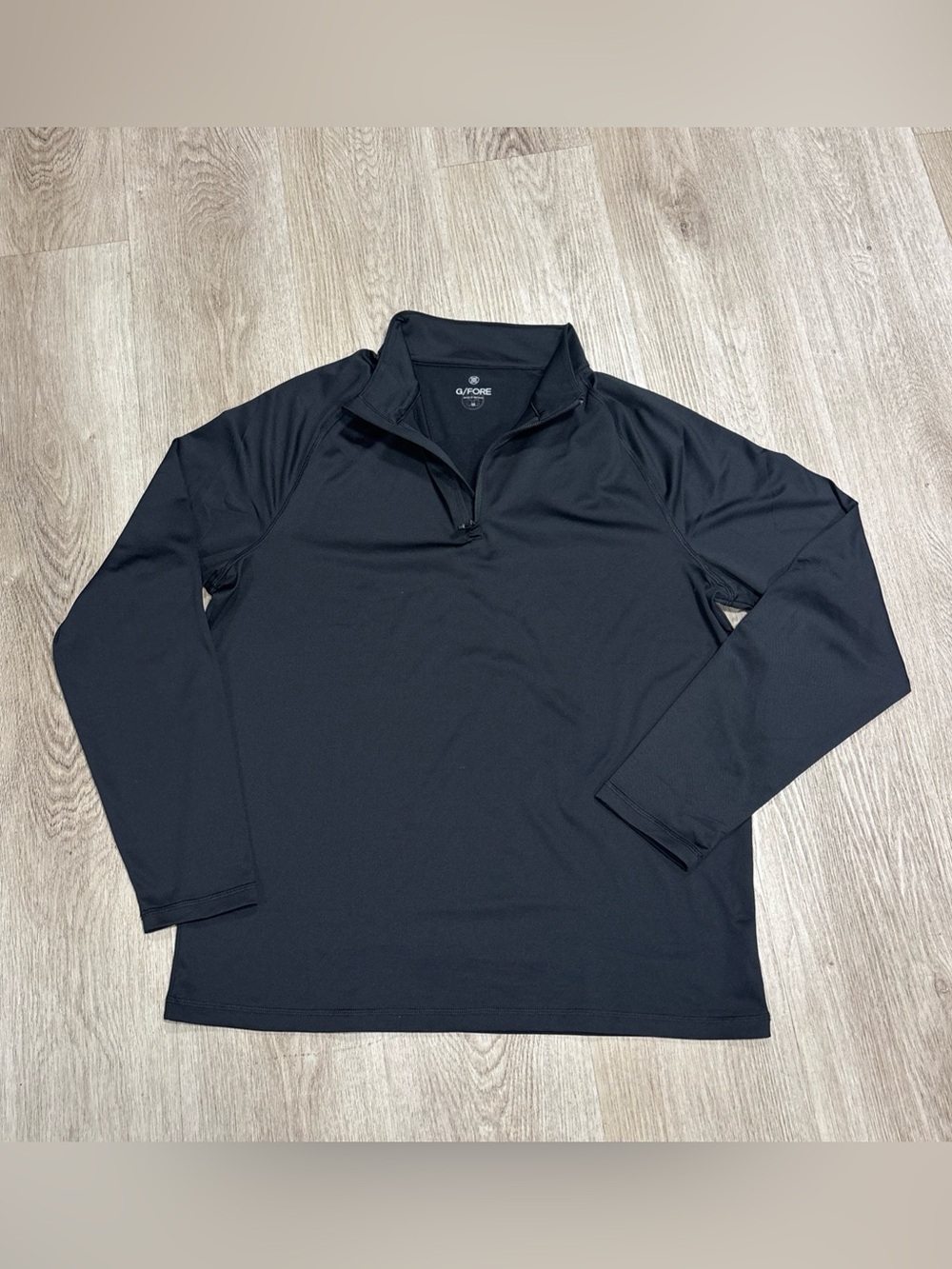 G/Fore 1/4 Zip Pullover Mens M Black Skull Bones Golf Performance Stretch Active